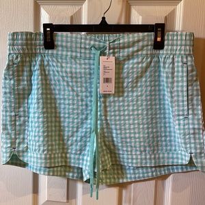 Never worn Vineyard Vines Teal and white vineyard vines checked shorts